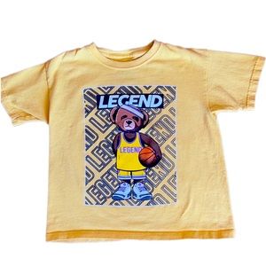 Boys basketball teddy bear take that yellow shirt size 6